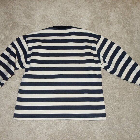 VTG Mont St. Michele France nautical striped breton top shirt womens L XL sweat - Picture 7 of 7